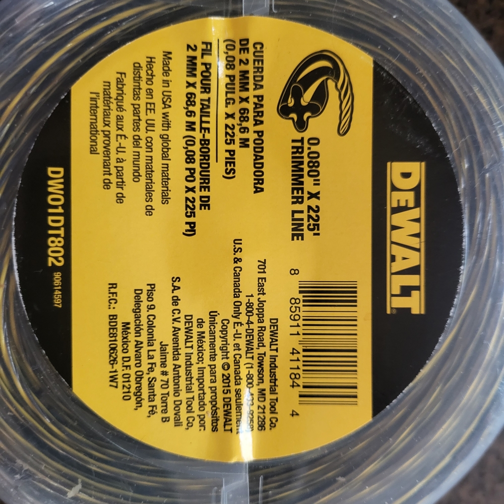 DEWALT Trimmer Line - Durable Yellow